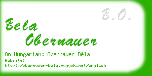 bela obernauer business card